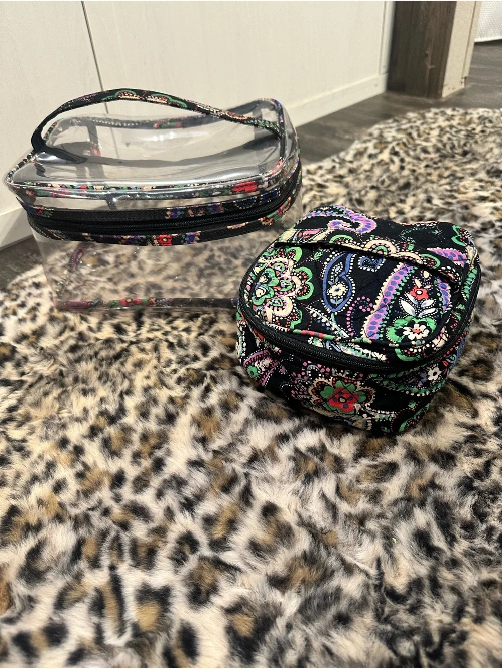 Vera Bradley “Kiev Paisley” pattern large & small cosmetic bags